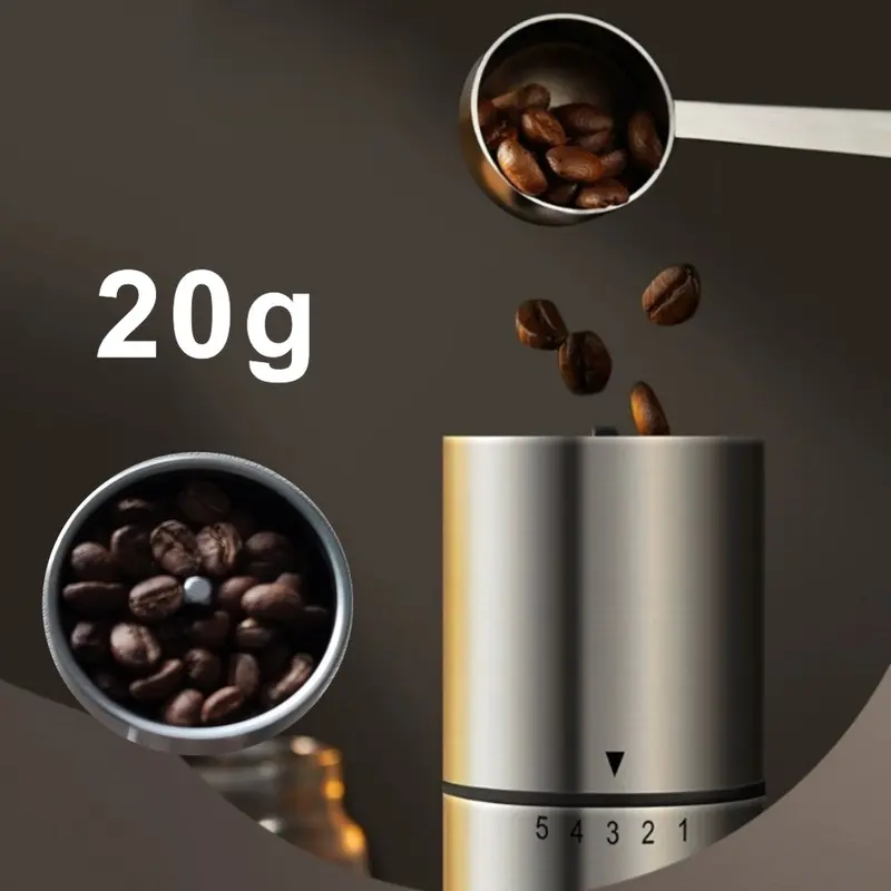 Máy xay hạt cà phê cầm tay,Xay thủ công màu Inox,cối xay cafe bằng tay 5