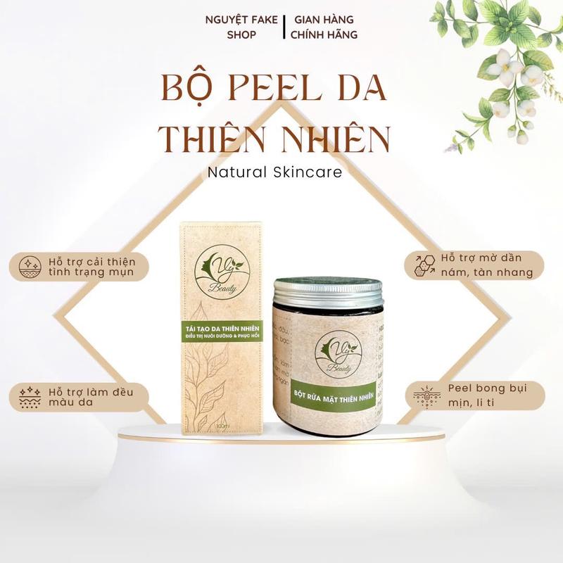 Bộ Mỹ Phẩm Hỗ Trợ Cải Thiện Da VY BEAUTY - gồm 1 lọ bột rửa mặt 150gram + 1 Serum 100ml +  2 miếng nạ ngũ hoa Skincare 2