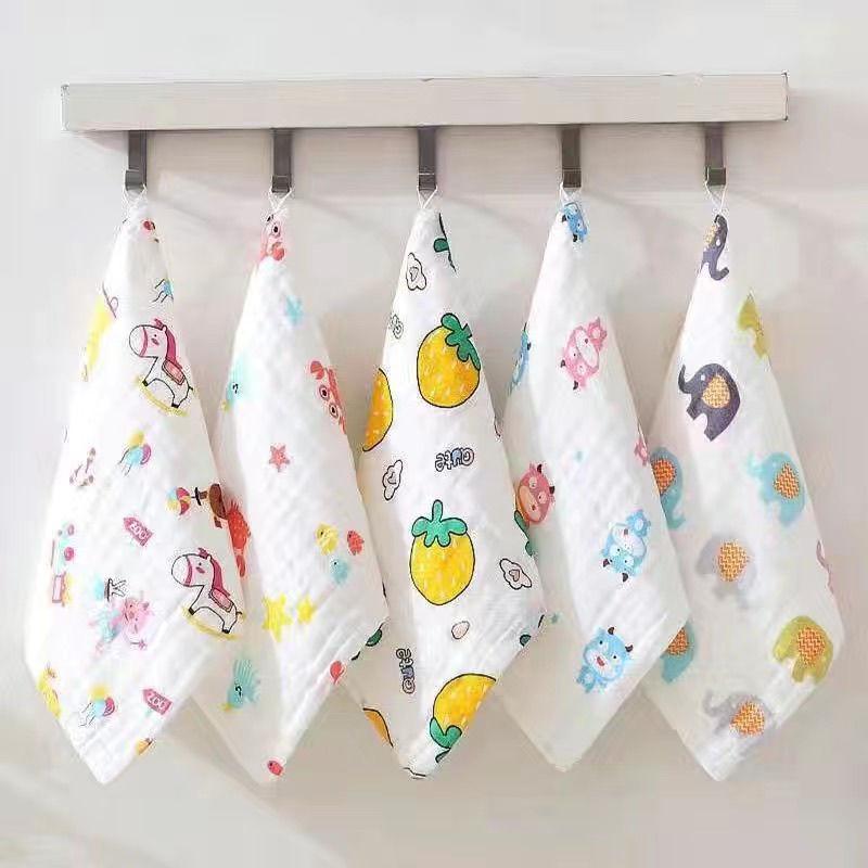 Khăn Trẻ Em Mới Bông Tinh Khiết Gạc Sáu Lớp Mật Độ Cao Trẻ Sơ Sinh Trẻ Em Sữa Rửa Mặt Vải Khăn Nước Bọt 1