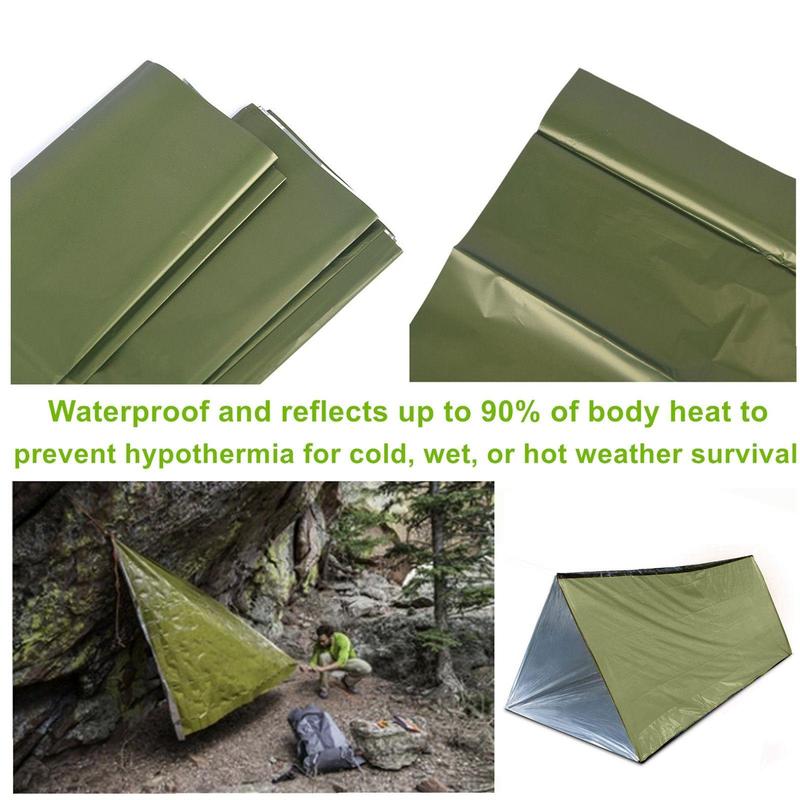 Emergency Tent, 1 Count Disposable Outdoor Survival Tent, Disaster Survival Self-rescue Insulated Tent, Survival Tools for Outdoor 2
