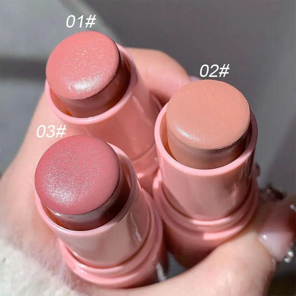 Natural Cheek Blush Stick Moisturizing Blush Balm Waterproof Facial Care, Eye Shadow Peach Red Stick Contour Makeup