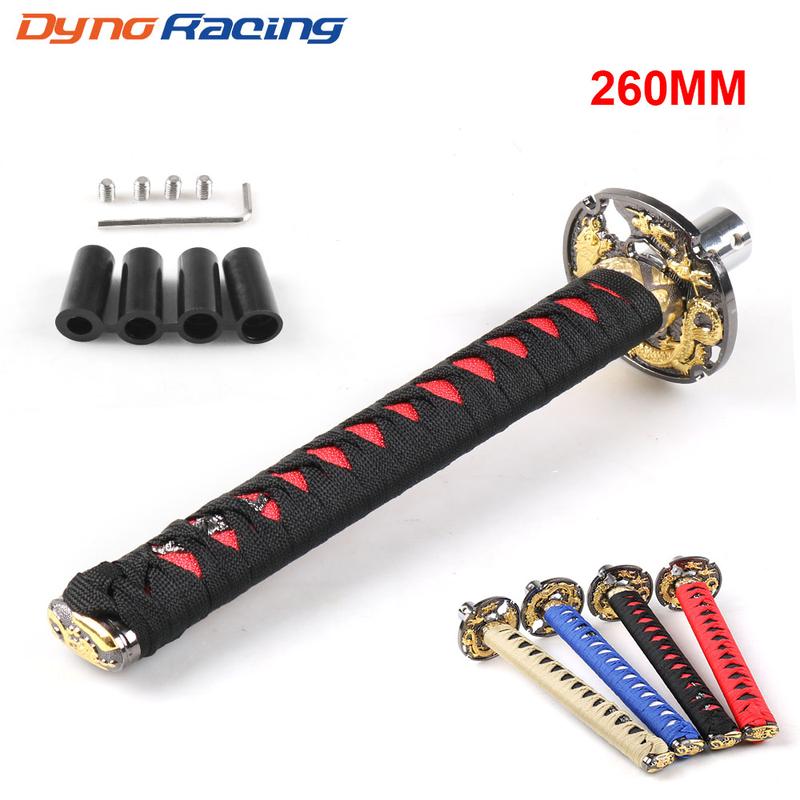Product Introduction of Universal 260MM JDM Katana Samurai Sword Shift Knob Shifter With Adapters Gear Shift knob 16