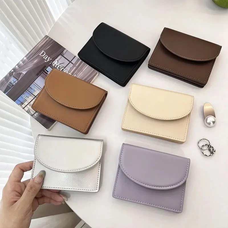 Eun Ji - Dompet Lipat Wanita Korea Kulit PU Pendek Muat Kartu Cardholder Dompet Koin Dompet Wanita 0
