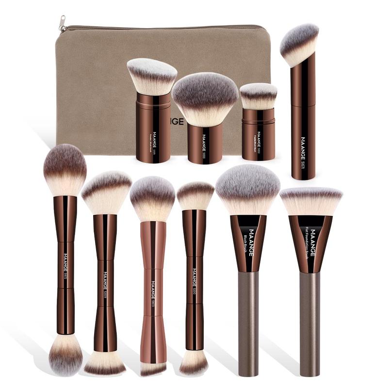Product Introduction of Professional Makeup Brush Set with Zipper Bag, 10pcs/set Makeup Brush with Soft Bristles, Multifunctional Makeup Tool for Women & Girls, Brushes for Makeup 8