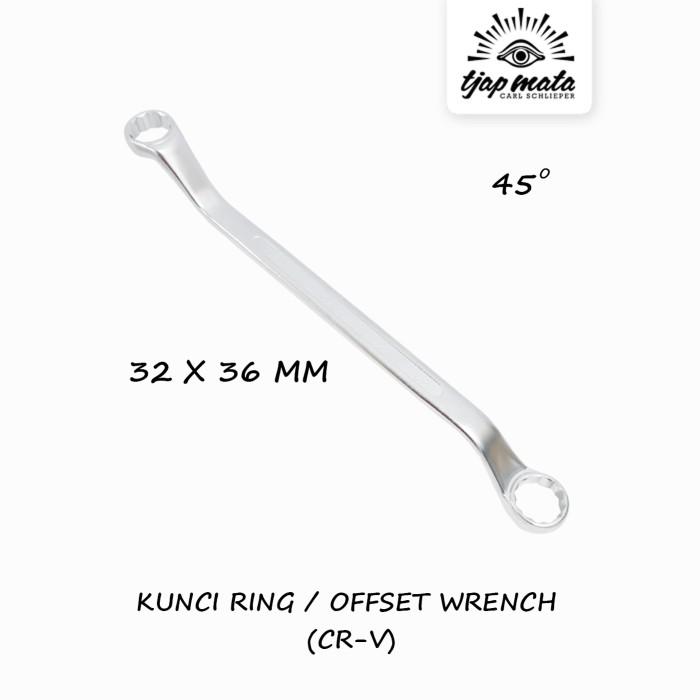 Gambar TJAP MATA / CAP MATA Kunci Ring / Offset Wrench 32 X 36 MM CR-V dari Tjap Mata Indonesia Kota Administrasi Jakarta Pusat Tokopedia