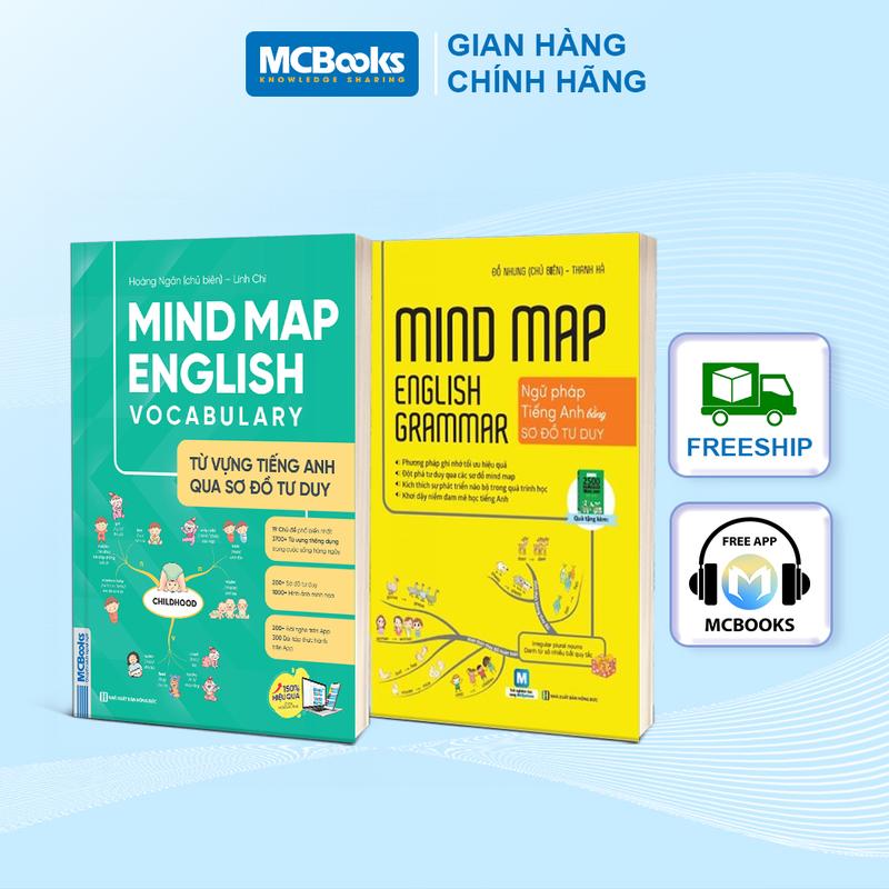 Combo Sách 2 Cuốn Mind Map English Grammar + Mind Map English Vocabulary Học Tiếng Anh Qua Sơ Đồ Tư Duy Dành Cho Người Học Tiếng Anh - Sách MCBooks