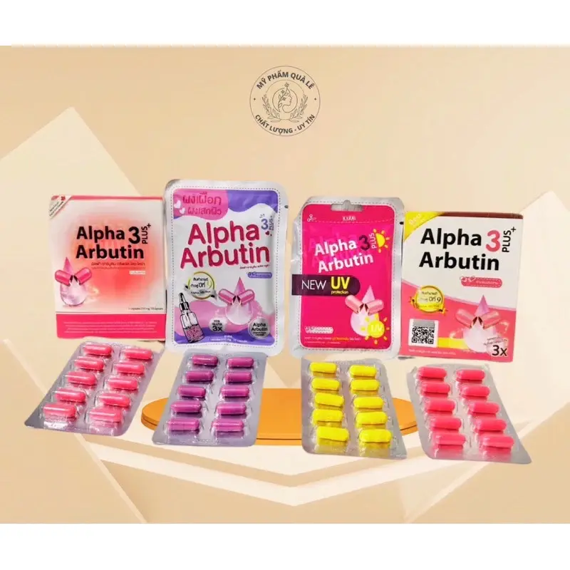Viên kích trắng body alpha arbutine Thái Lan đủ dòng (vĩ 10 viên)