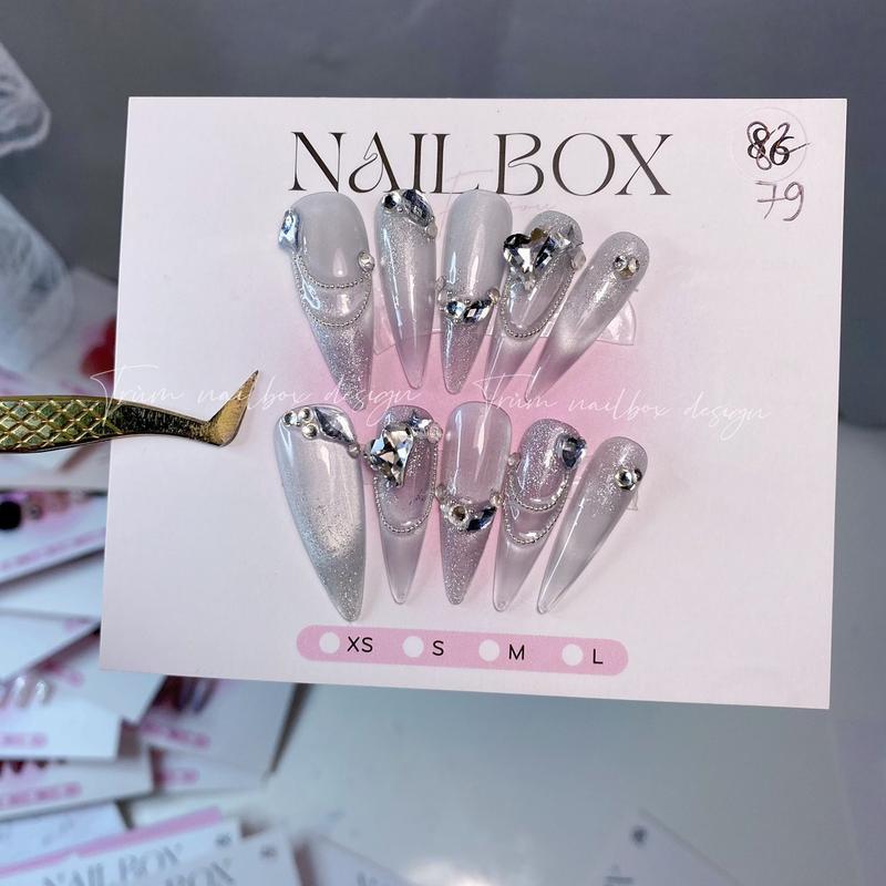 [T59] Nailbox Sơn Gel Màu Xám Ghi Mắt Mèo Ánh Trăng Mix Đá Cao Cấp