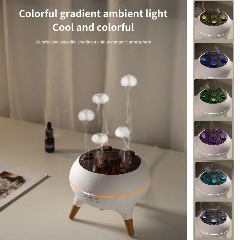 Jellyfish Design Essential Oil Diffuser, Air Humidifier with Rhythmic Spray & Colorful Light, Timed Humidifier with Remote Control for Home, Office, Bedroom 7