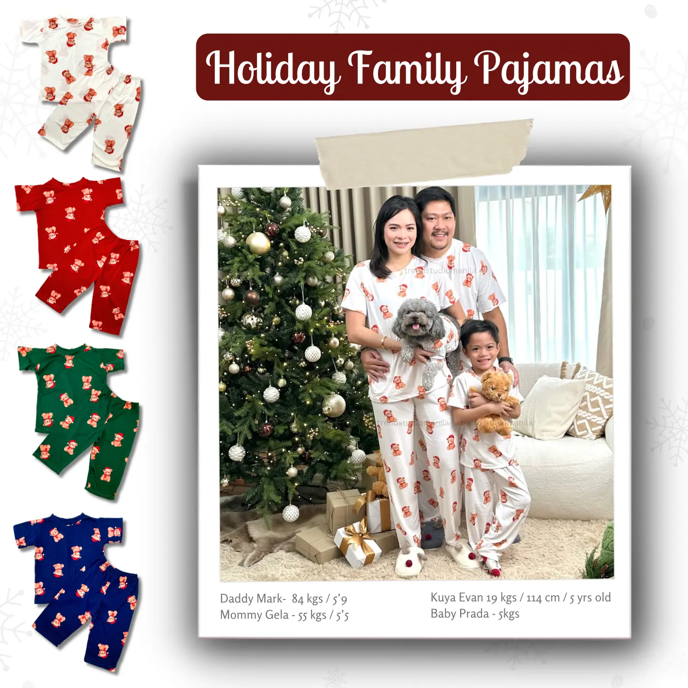 (HOLIDAY) Christmas Terno Pajama Family Matchy Outfit set / Mommy Daddy & Me / Twinning / Checkered / Red Buffalo Plaid / Santa Claus / Snowman / Festive Season