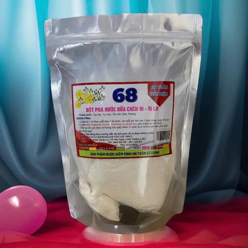 Bột pha nước rửa chén 68, Tiết kiệm, làm sạch chén bát. Được kiểm định an toàn (Túi đỏ) 1