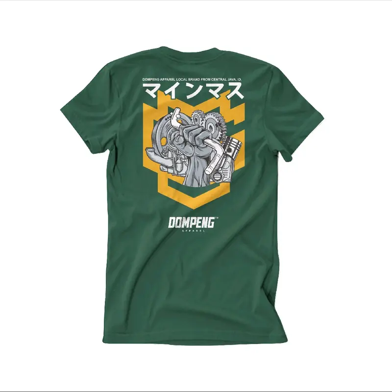 kaos dompeng gambar engine hijau army 1