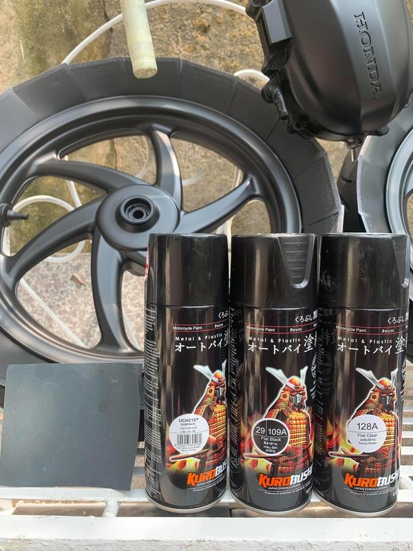 Combo Sơn Samurai Màu Đen Nhám gồm 3 chai Uch210 109A 128A sơn xe máy ô tô vật dụng