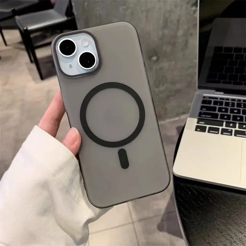 Ốp Điện Thoại Trong Suốt Nhám Siêu Mỏng, Hút Từ Tính, Tương Thích Với iPhone 11 12 13 14 15 PRO MAX Và 14 Plus Phụ Kiện 6