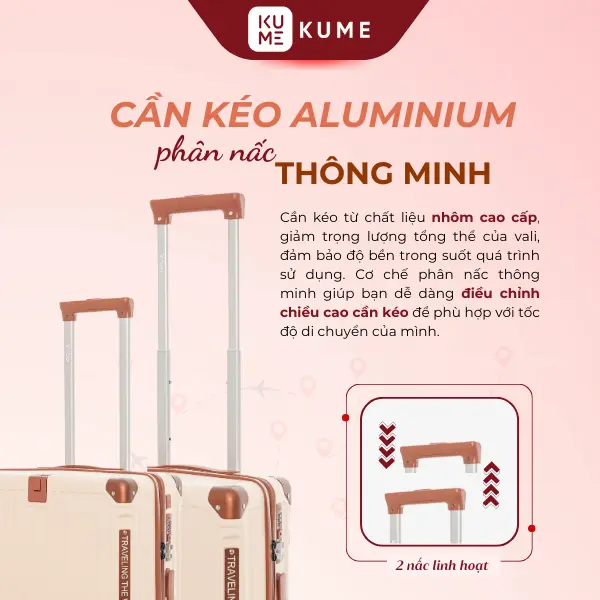 Vali Size 24 Cao Cấp | Aber Titan Frame 2407L | Vali Khoá Kéo Bo Góc Kim Loại, Khóa Số Âm Hiện Đại 4