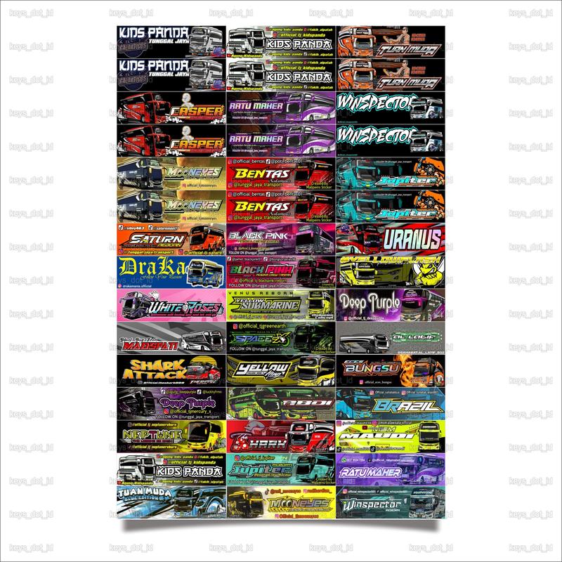 Stiker Bus Basuri Panjang isi 45 pcs, Stiker Bus Mania, Stiker Bus ...