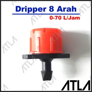 Adjustable Dripper Pancuran 8 arah Fertigasi, Irigasi Tetes Drip ID004