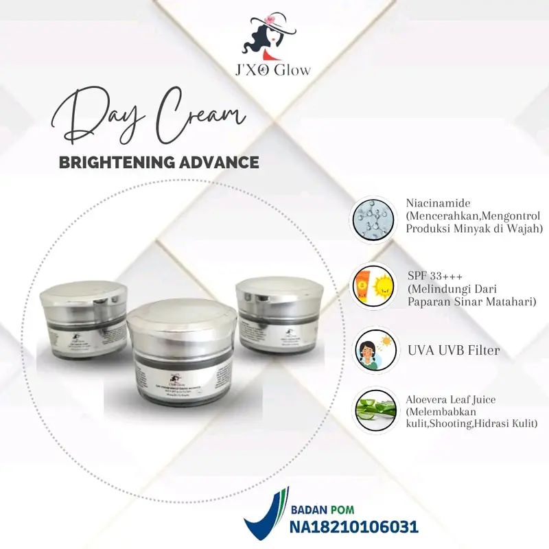 Day Cream J'XO Glow Whitening & Flek instant Mencerahkan Wajah 1