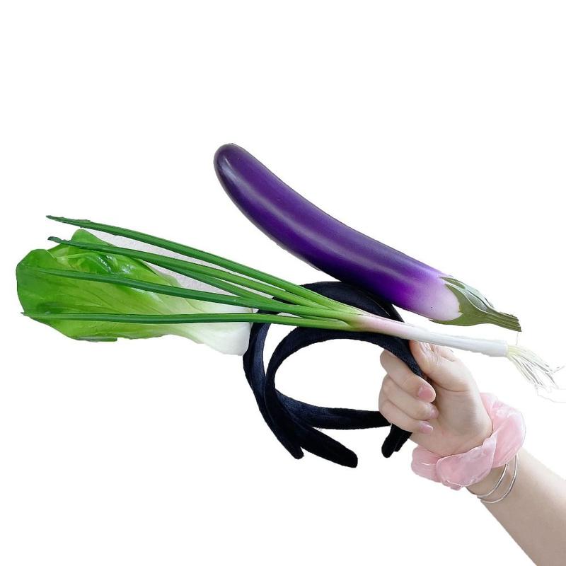 Băng Đô Trái Cây Nhồi Bông Thiết Kế Hoạt Hình Dễ Thương, Băng Đô Rửa Mặt Vui Nhộn Băng Đô Cà Rốt, Thích Hợp Cho Trang Phục Dự Tiệc, Vòng Cài Tóc Rau Củ 6