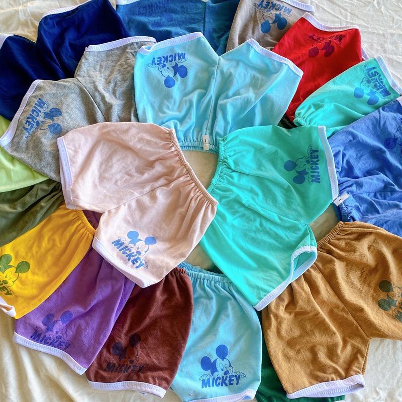 Combo 20 quần đùi viền mickey chất cotton cho bé trai và bé gái từ 3-17kg 1