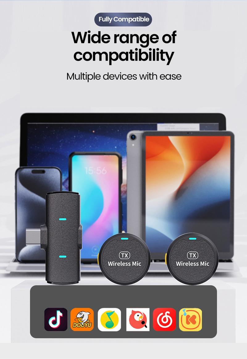 Product Introduction of M1 wireless magnetic button microphone, compatible with iPhone, iPad, Type-C,for live streaming, interviews, Vlog recording, audio recording, portable mini microphone, plug and play noise reduction 83