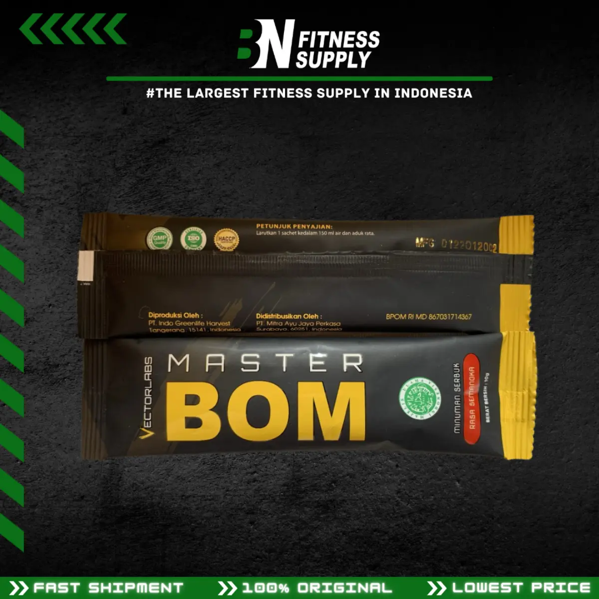 Vectorlabs BCAA MasterBOM Master BOM Pre-Workout PWO 1 SACHET | 10 GRAM