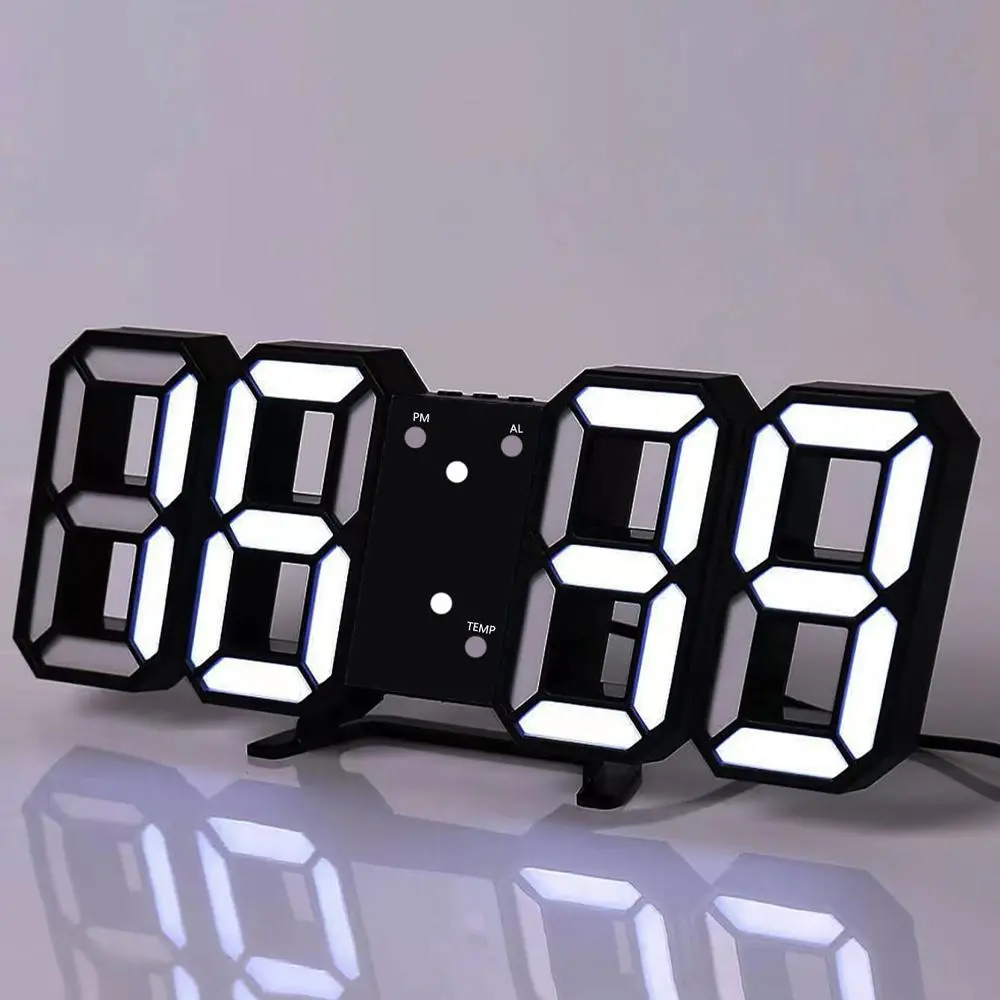 LED Digital Clock, USB Powered 3D Modern Clocks for Wall & Desk, Creative Decorative Clock for Home, Best Friend Gifts
