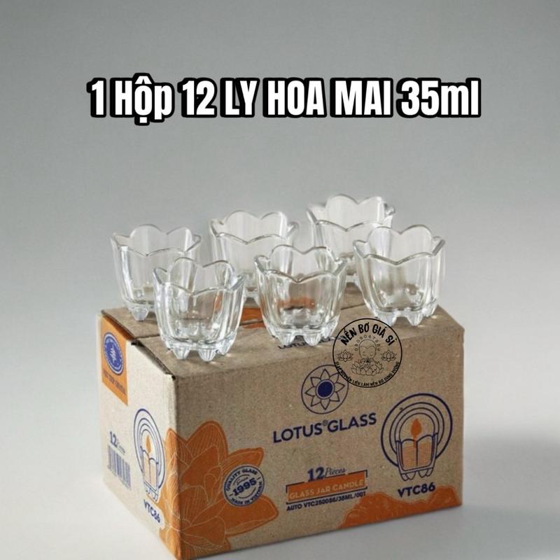 Ly hoa mai làm nến - 1 hộp 12 ly ( ly không ) Nến Thơm Decor Phòng