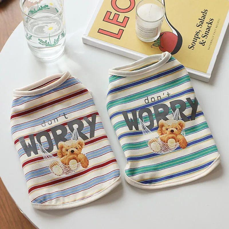 Product Introduction of Quần áo mùa hè cho chó và mèo, áo vest mỏng cho thú cưng, thoáng khí, sọc, thích hợp cho Bichon Teddy, mùa xuân và mùa hè, khách hàng lặp lại [1610] 5