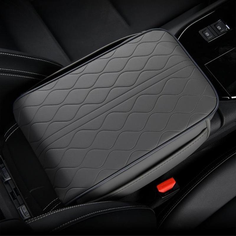 Product Introduction of Car Armrest Box Cushion with Side Storage Bag, Multi-functional Heightening Cushion with Storage Pocket, Embossed Water Ripple Design Cushion 7
