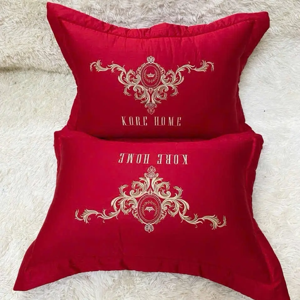 2 chiếc vỏ  gối lụa tencel chất liệu cao cây