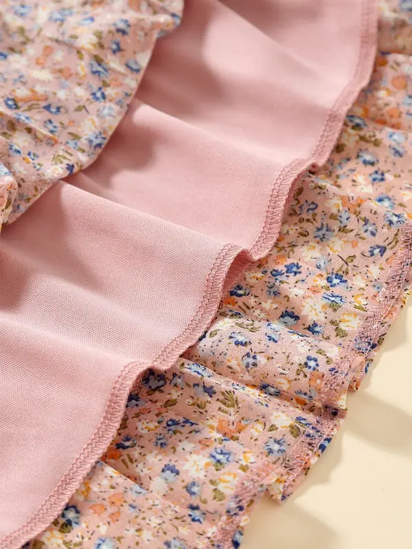 Girl's Ditsy Floral Print Pleated Skirt, Boho Style Elastic Waist A Line Skirt for Daily Wear, Kids Bottoms for All Seasons 3