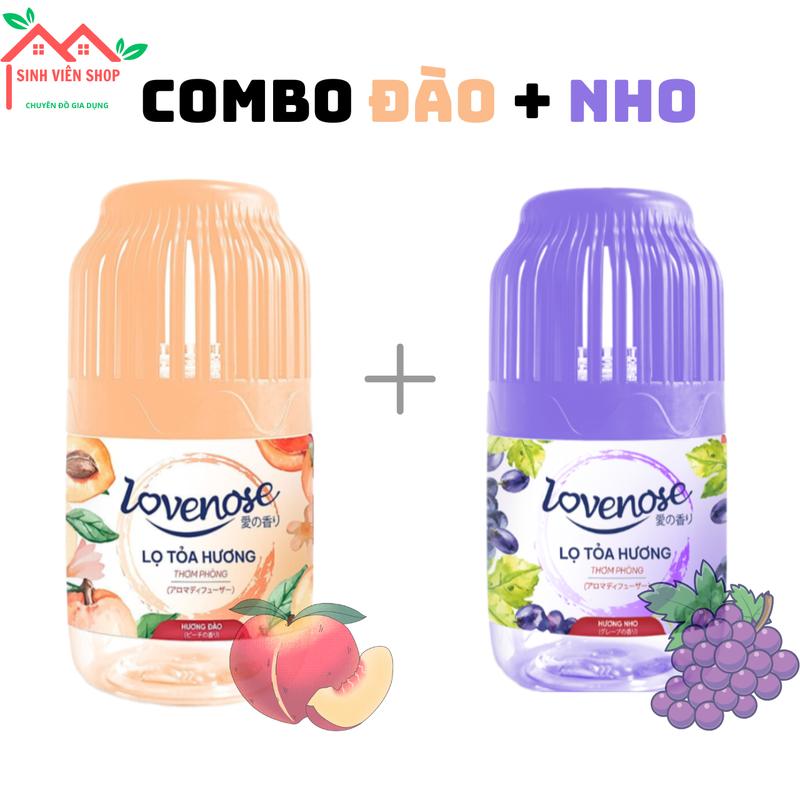 Lọ tỏa hương Lovenose giúp thơm phòng thế hệ mới dung tích 180 ml sáp thơm khử mùi hương đào nho biển vani oải hương hoa hồng thơm lâu tới 45 ngày