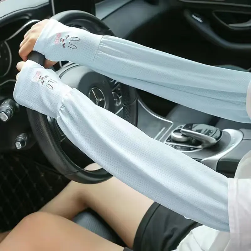 Găng Tay Chống Nắng Dáng Rộng Vải Lụa Mát In Hoa Xinh Xắn kèm Video và Ảnh Thật 7