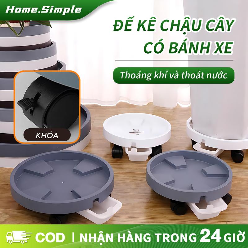 Đế kê chậu cây Đế lót cây cảnh có bánh xe di chuyển đa năng khay hứng nước tiện lợi chịu lực 50kg