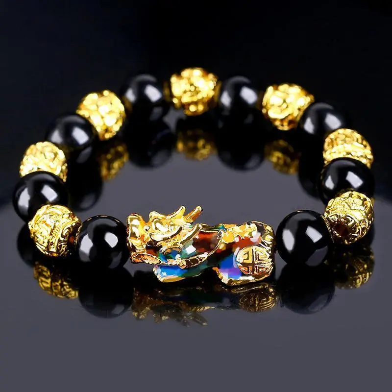 Vòng Tay Tỳ Hưu Đổi Màu Obsidian, Vòng Tay Mạ Vàng Việt Nam, Dành Cho Nam Và Nữ, Phong Cách Hàn Quốc, Vòng Tay Vòng Tay, Hàng Mới Về Năm 2025