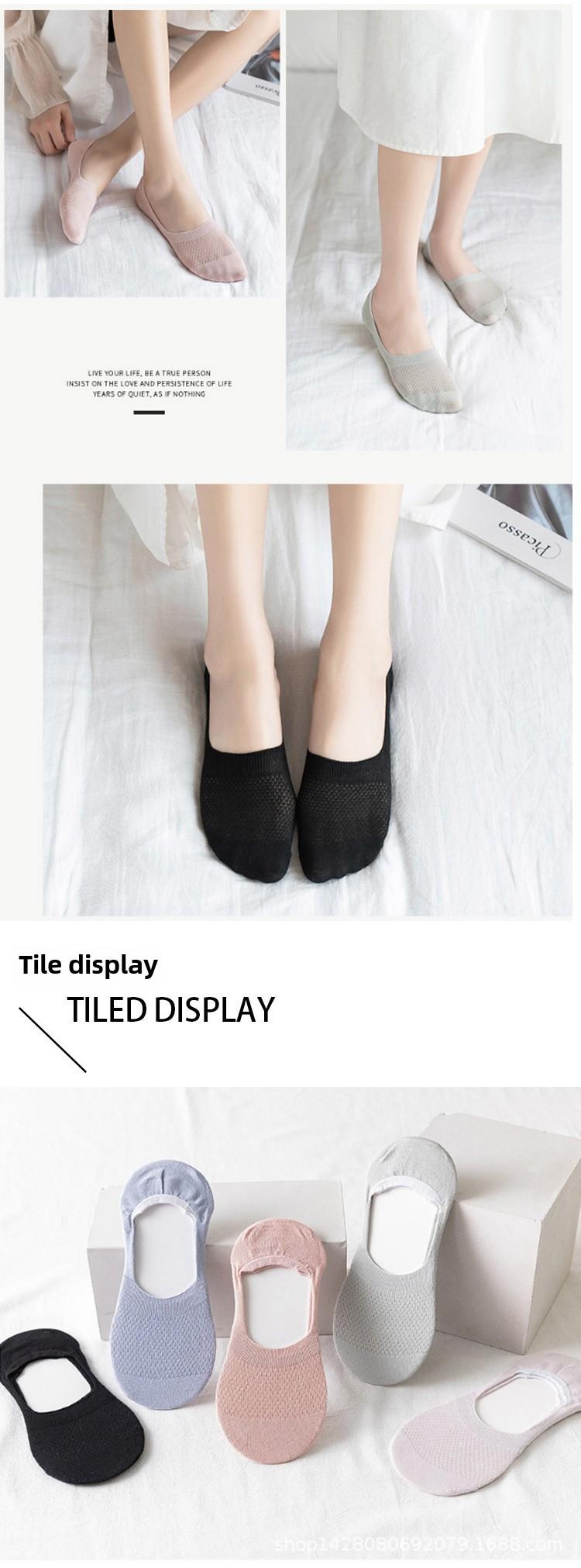 Product Introduction of Wholesale Solid Color No-Show Socks for Women |   Breathable Mesh Invisible Liner Socks |   Non-Slip Lace Boat Socks Perfect for Spring . Summer! 19