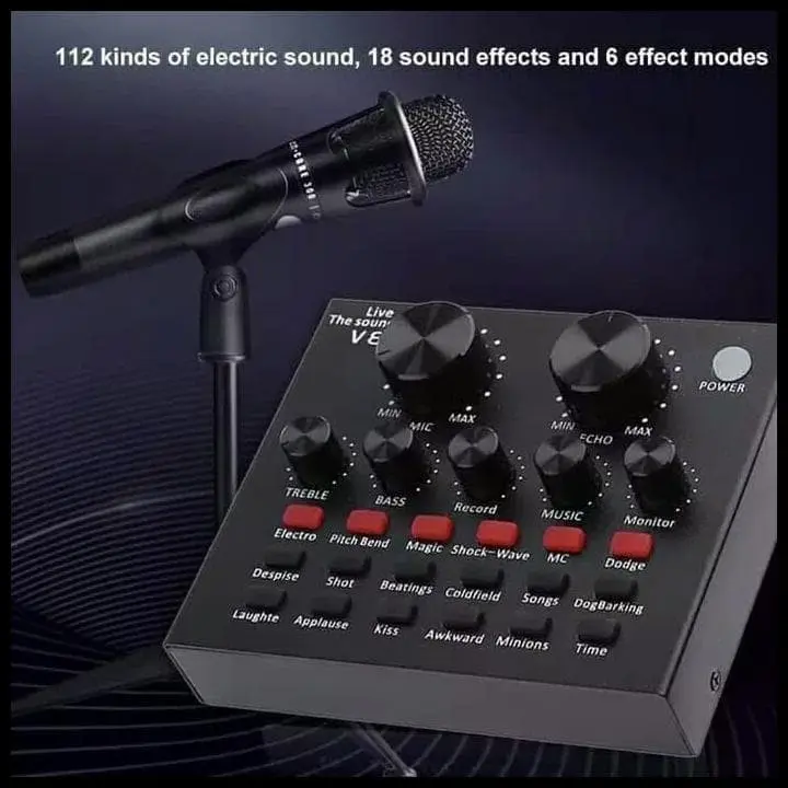 Soundcard V8 Lengkap Ori V8 Sound Card Microphone Webcast Live External Sound Card with Personal Entertainment Streamer for Phone Computer Sound Card V8 Audio Soundcard New 1