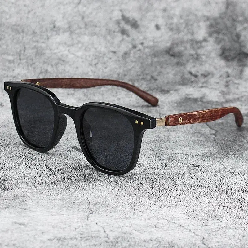 Sunglasses for Men Women's Trendy Retro Wood Grain Polarized UV Protection Eyewear Cycling Outdoor Street Photography