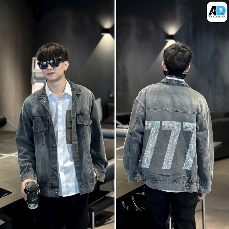 Áo bò 777 đính đá xanh nhám boypho nam nữ 2024