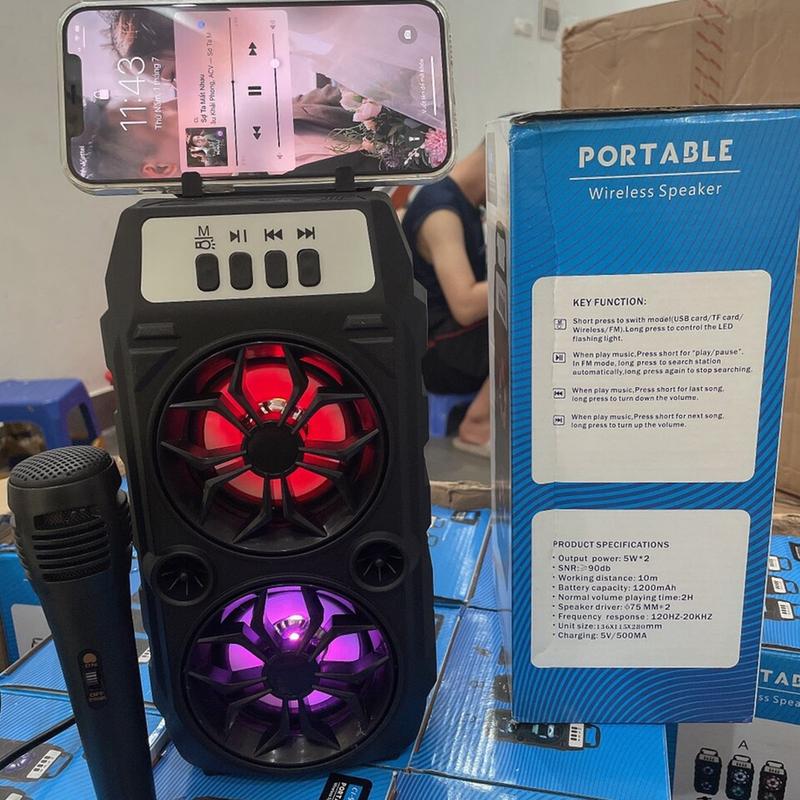 Loa bluetooth kèm micro hát karaoke CL-97 ( hoặc 2311)  ( Miễn Ship ) - loa tích điện không dây mini có khe cắm thẻ nhớ và usb - âm thanh lớn 4