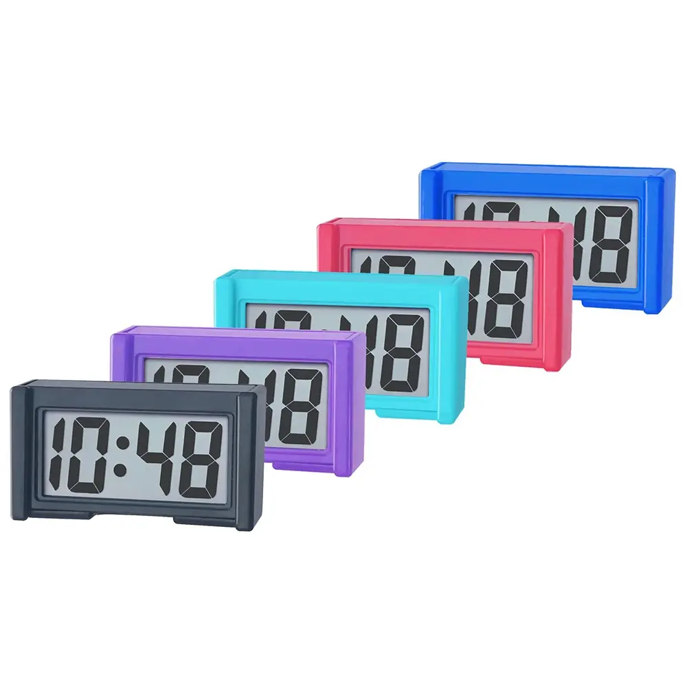 Car Dashboard Watch Digital Clock Screen Vehicle Adhesive Clock with Jumbo LCD Time & Day Display Mini Watch for Truck Dashboard