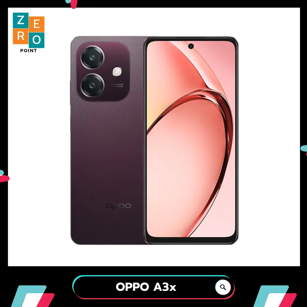 OPPO A3X (4/64) ประกันศูนย์  12 เดือน[ หน้าจอ 6.75 นิ้ว เเบต 5100mAh ] (Zeropoint)