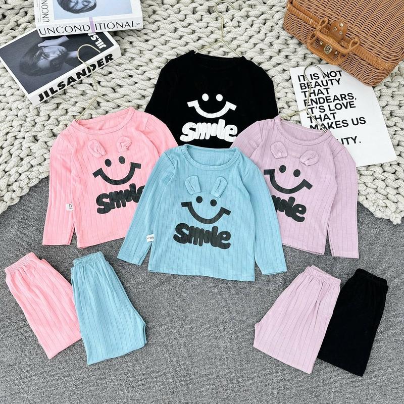 Bộ Thun Gân Dài Tay Co Dãn Siêu Mềm Cho Bé Size 7-17kg - Áo Thun bình thu sơ sinh trần đồ quần set nỉ 1