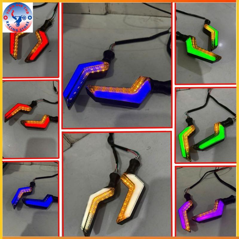 Xi nhan chữ Z Led đuổi audi 12v gấp khúc cho xe điện x men,133s,xe máy Gía 1 Đôi