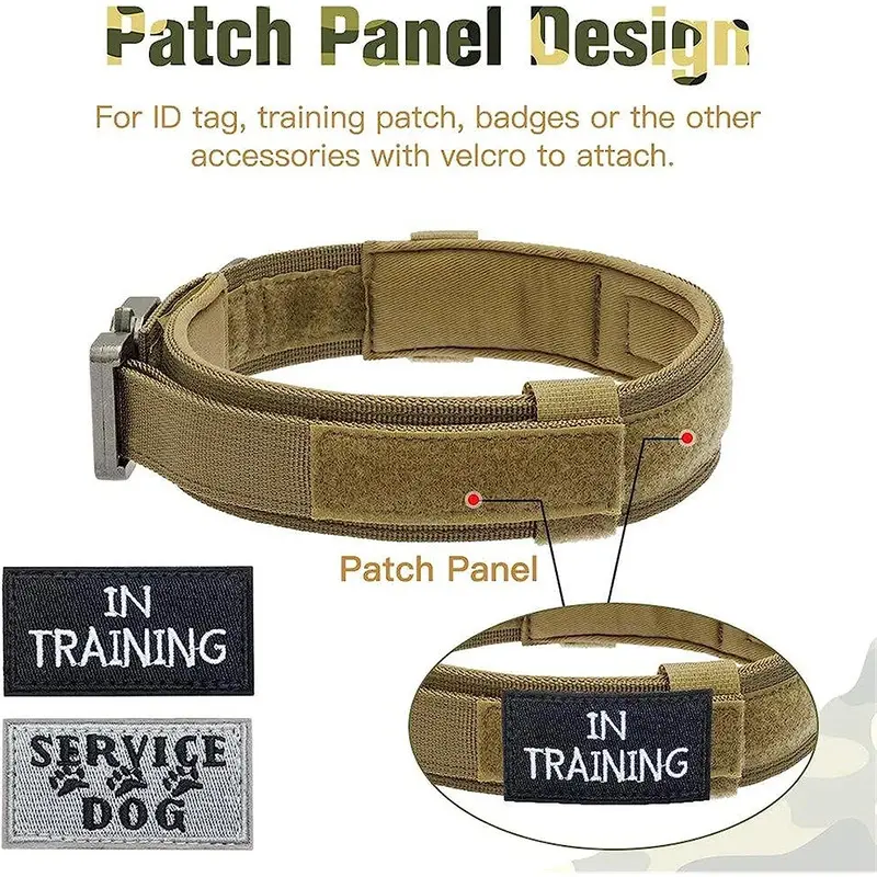 Tactical Dog Leash Collars  Adjustable Nylon Military Dog Collar Leads For Medium Large Dogs German Shepherd Training Hunting 1