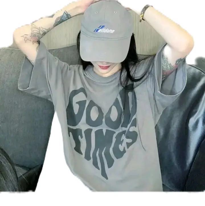 เสื้อยืดแฟชั่นผู้หญิง แนวสตรีมฺปฮอป oversize
