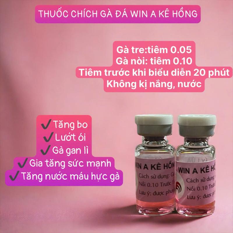 Nước Tăng Lực Win A chích hồng hỗ trợ gà lấy Lúa vip tichai 1/3ml .tăng cường thể lực hổ trợ tải kựa lướt tan