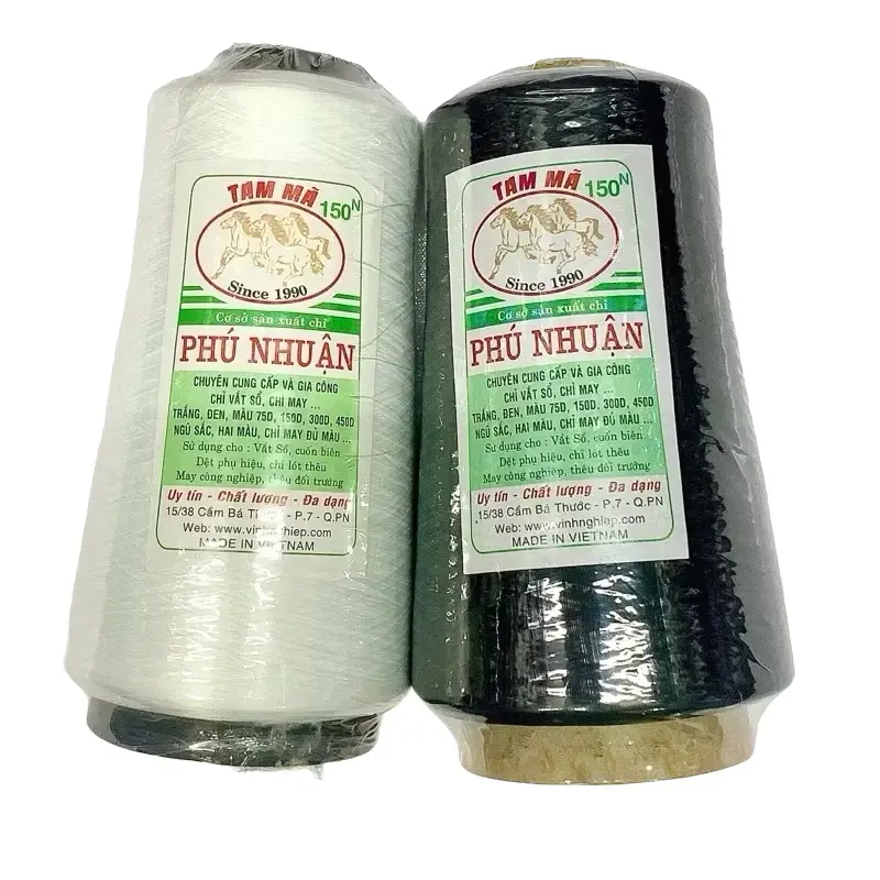 ￼Chỉ vắt sổ loại tốt - chỉ tơ vắt sổ cỡ sợi 150 ống 250g 0