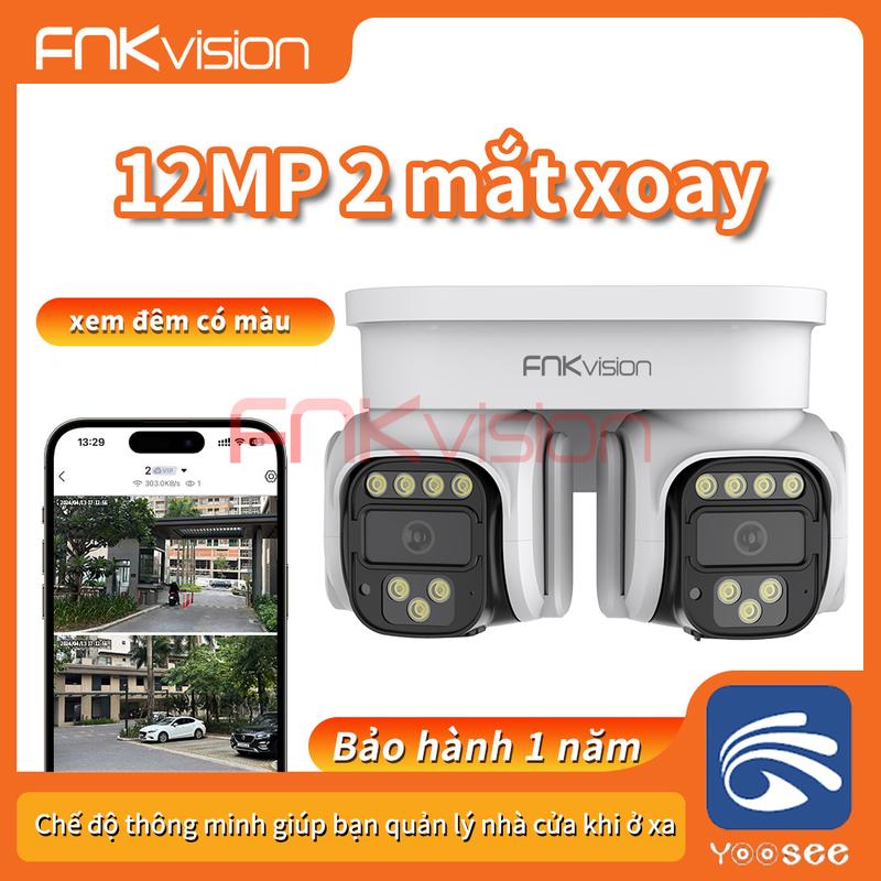 Fnkvision CAMERA WIFI 2 MẮT CÙNG XOAY 360 YOOSEE 12MP - SIÊU ZOOM - ĐẦY ĐỦ TÍNH NĂNG THÔNG MINH - BẢO HÀNH 1 NĂM